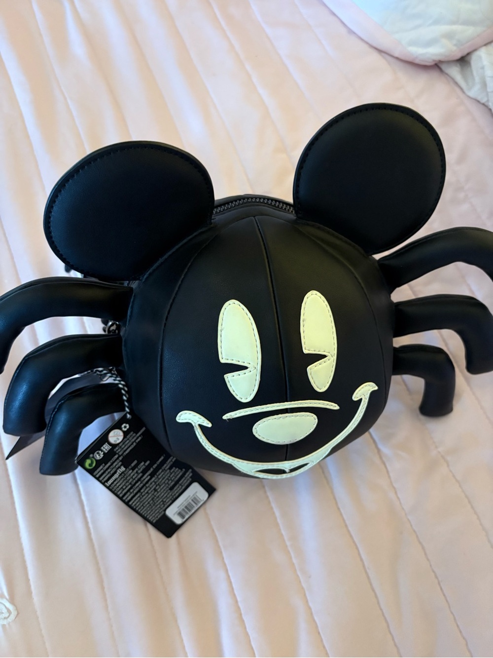 Black Kids Novelty Spider Ears Crossbody Bag with Smiley Face